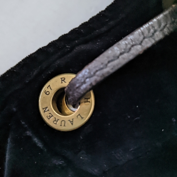 Ralph Lauren Black Velvet Back Pack with Monogram - Picture 3 of 12